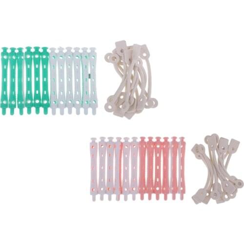 24x Hair Perm Rods W/ Rubber Bands, Barber Hairdressing Hair Rollers Salon Tools