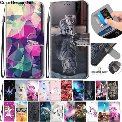 3D Wallet Card Holder Stand Book Cover Flip Leather Case For LG Q6 M703x M700Y case Cat Dog Painted Coque For LG Q 6 Q6 Cases