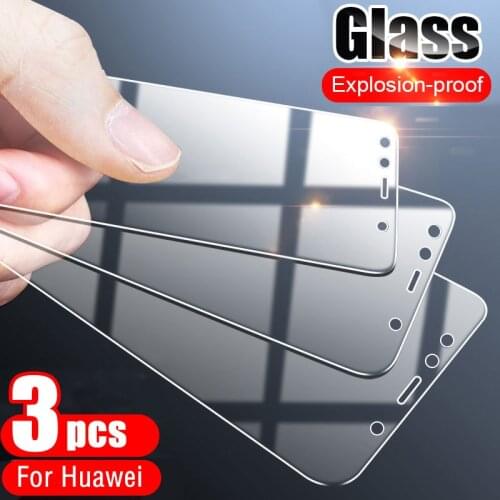 3Pcs Tempered Glass On For Huawei Honor 8 8X 9 9X 10 10i 20 Pro 30 30S Full Cover Glass for Huawei P40 P30 P20 Lite Plus P Smart