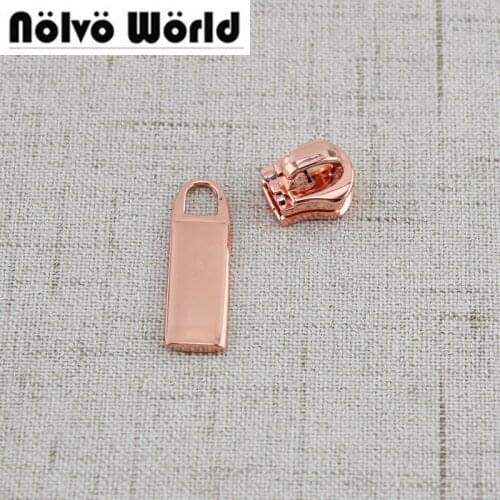 5sets Rose Gold,5# Zipper Head Metal,Small Order only for #5 Nylon Coil Zip Slider Replacement Zipper Pull Findings