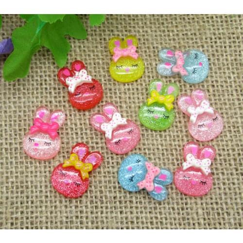 50Pcs Mixed Resin Bears Decoration Crafts Flatback Cabochon Scrapbooking Embellishments Beads Diy Accessories