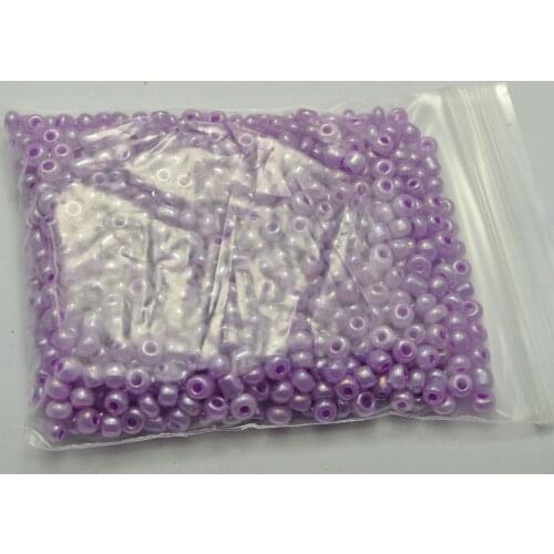 800 Ceylon Purple Pearl Glass Seed Beads Rondelle 4mm (6/0)