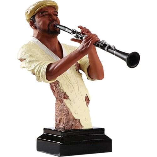 Abstract Pub Clarinet Player Bust Handmade Resin Instrumentalist Statue Musician Decor Souvenir Gift Craft Ornament Furnishing