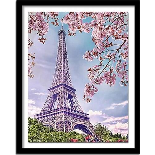 Diamond Embroidery Landscape Full Diamond Painting Paris Tower Picture of Rhinestone Bead Home Decor