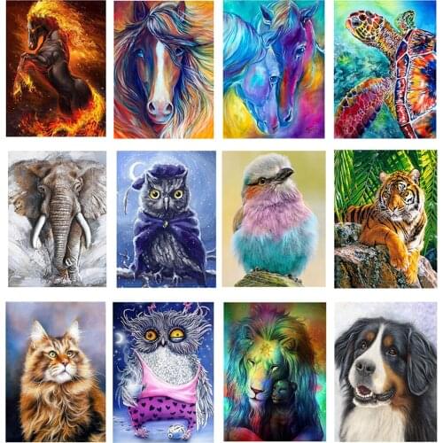 5D Diy Diamond Painting Animal round Diamond Cross Stitch Kit Wall Sticker Diamond Art Mosaic Embroidery Painting home decor