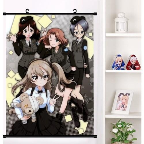 Anime GIRLS und PANZER Nishizumi Miho Saori Takebe Isuzu Hana Wall Scroll Poster Wall Hanging Poster Home Decor Collection