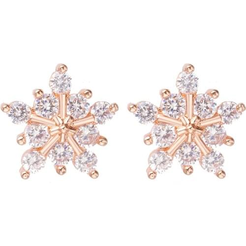Bettyue Classical Style Snowflake Appearance Earring For Women&Girls Three Colors Choice Shiny Zirconia Jewelry Party Fancy Gift