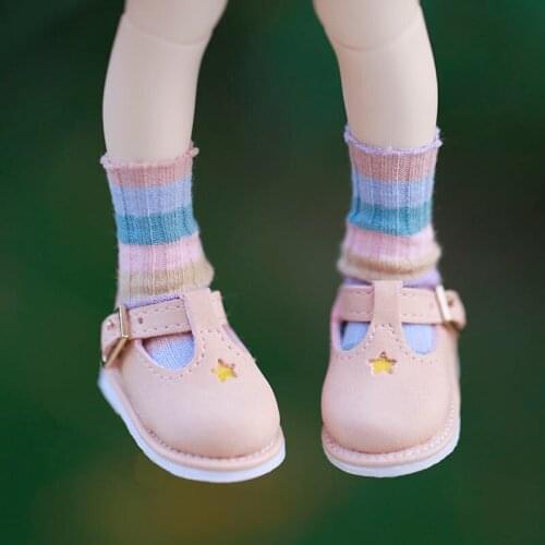 BJD doll shoes suitable for 1-6 size YOSD small shoes casual sports shoes, cute little star leather shoes doll accessories