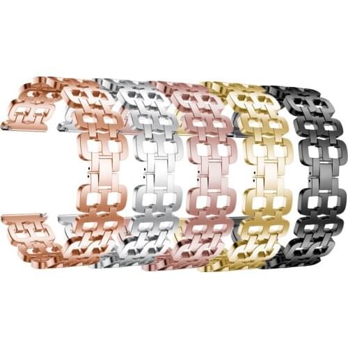 Stainless Steel Chain Style Bracelet Metal Replacement Watch Band Wrist 22mm Metal Strap For Samsung Gear S3 Classic / Frontier