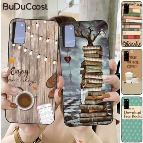 Reall Ok But First Coffee Book Phone Case for Samsung Galaxy S10 Plus S10E S6 S7 edge S8 S9 Plus S10lite S20 Plus S20 Ultra