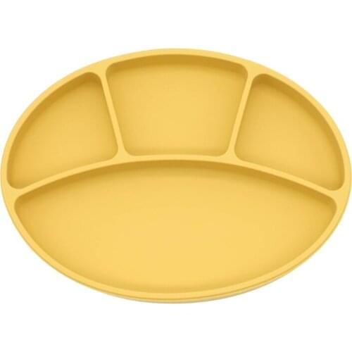 Baby Suction Cup Bowl Divided Dinner Plate Infants Learning Feeding Dish Bowl