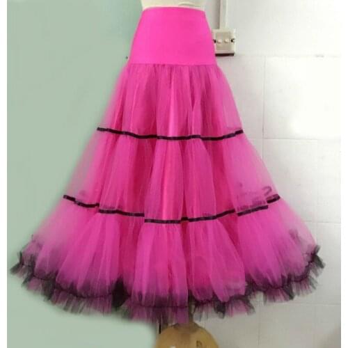 Customize Ballroom Dance Skirt Waltz Tango Competition Dancing Wear For WomenS Plus Size Flamenco Foxtrot Long Skirts DL5263