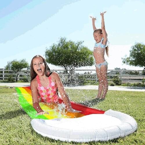 Interesting Summer Water Spraying Slide Rainbow Bright Color Outdoor Party Happy Game Activity Lawn Heat Escape Accessories