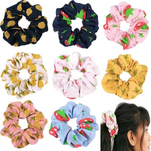 Korean Women Hearwear Girls Hair Tie Striped Lady Scrunchies Ponytail Hair Female Holder Rope Pineapple Print Hair Accessories