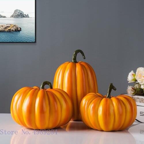 Creative simulation pumpkin Resin crafts ornaments Halloween Imitation plants Fake pumpkin Shooting props Home Decoration