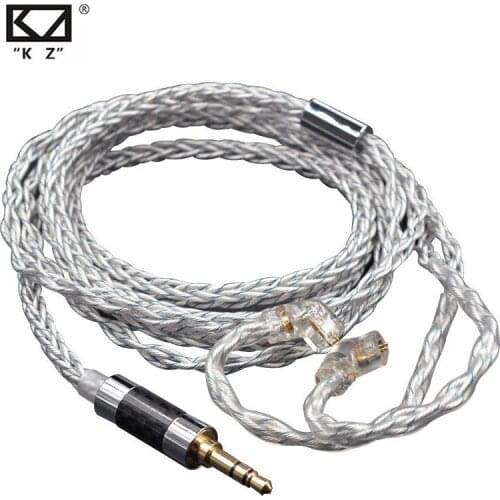 KZ 784 Cores Silver Plated Blue Enameled Hybrid Upgrade Cable CNC Metal Plug Detachable Earphone Cable For ZS10 pro DQ6 ASX