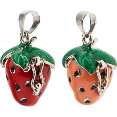 Cute Strawberry Design Enamel Color Ash Holder Memorial Pendant Mini Locket for Jewelry Pendant