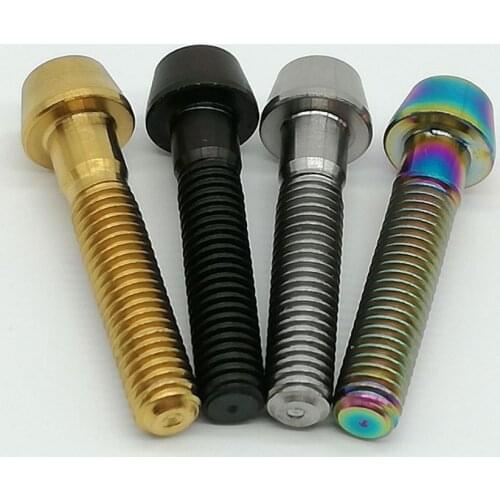 1Pc Multicolor Bolts Ti Titanium Bolt Screws Tapered Head Allen Hex Screw Bike Accessory M6X30mm
