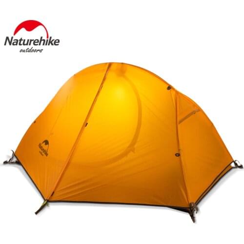 Naturehike Portable Professional Double Layer 1 man 210T/20D Nylon Silicone Cycling Tent for 3 Seasons