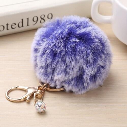 New Cute Fluffy Fur Pom Pom Keychains Soft Faux Rabbit Fur Ball Car Keyring Pompom Key Chains Women Bag Pendant Jewelry