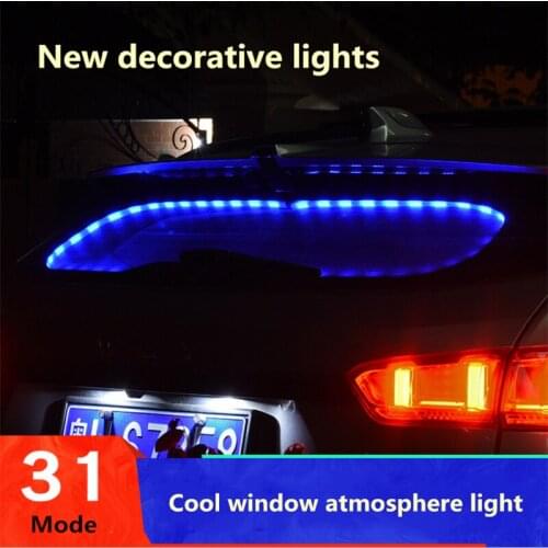NEW Colorful RGB Flowing Flashing Third Brake Light LED Rear High Mount Stop Signal Lamp 12V Car Styling Window atmosphere light