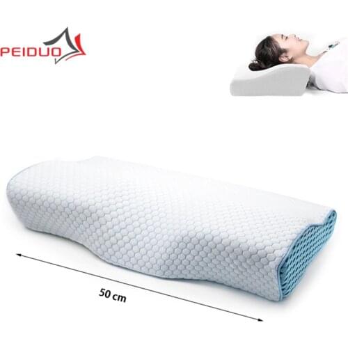 PEIDUO Memory Foam Bedding Pillow size in 50*30CM Neck protection Slow Rebound Memory Foam Butterfly Shaped Travel Wedge Pillow