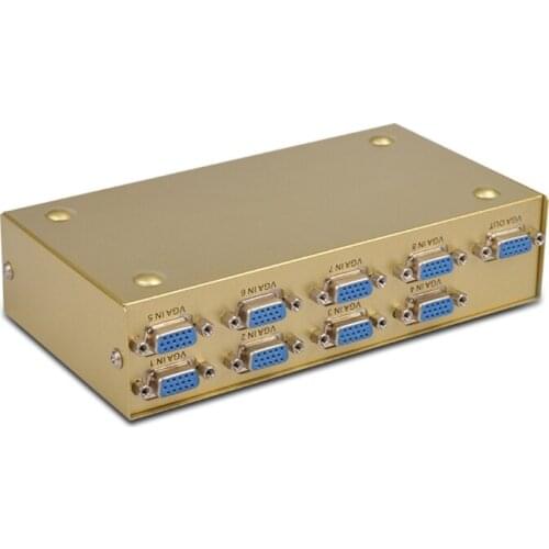 8 Port VGA Switch Video Switcher Box 1920*1440 250MHz 8 in 1 out Selector for PC