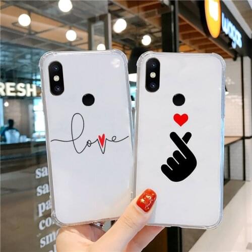 Couples Love Heart Lovers Phone Case Transparent For Xiaomi CC 9 11 MAX3 Mix3 MIX2 6X 8 5x 10S 11 10 X SE lite Pro Soft Coque