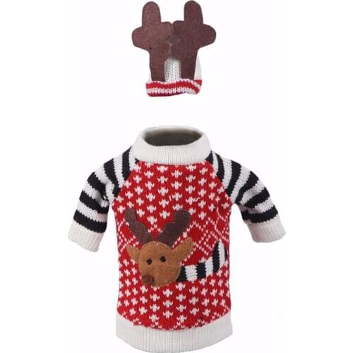 Christmas Decoration Supplies Red Wine Bottle Cover Wool Bags Decoration Home Party Santa Claus Christmas Artigos De Natal