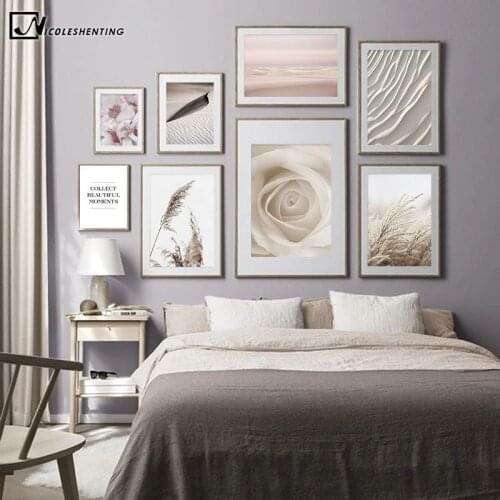 Scandinavian Nature Landscape Poster Canvas Print Nordic Wall Art Painting Desert Reed Photography Picture Modern Home Decor