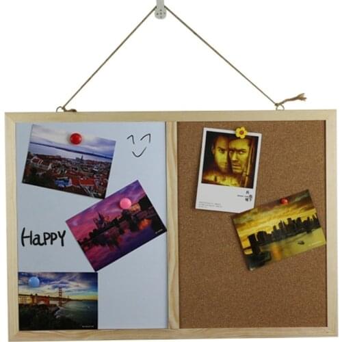 Message Cork Board Wood Frame Whiteboard Drawing Boards Combination Bulletin Magnetic Marker board 30x40cm/40x60cm