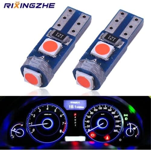RXZ 10PCS T5 W1.2W 58 74 286 3SMD T5 LED super bright 3030LED Car dashboard LED Car Interior Light Auto Side Wedge Light 7color