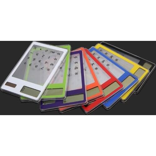 Slim LCD 8-Digit Display Clear Touch Screen Solar Calculator For School Office