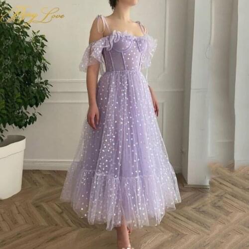Berylove A line Evening Dress Glitter Sequin Shiny Spaghetti Strap Party Dresses Tied Tulle Sweetheart Neck Prom Dress