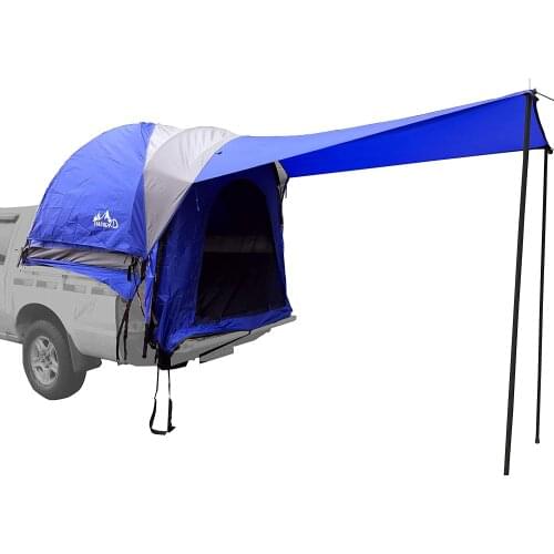Waterproof Double Layer Full Size Truck Bed 5.5-5.8 Foot Tent with Floor Blue Grey