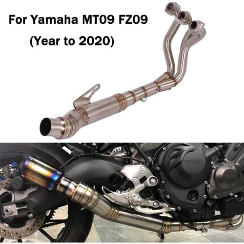 Motorcycle Exhaust Front Header Connect Link Pipe Escape Middle Section Tube Slip On 60mm Muffler For Yamaha MT09 FZ09