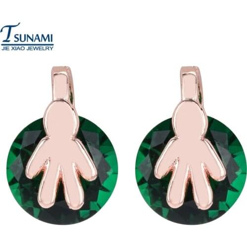 South Korean amorous feelings of the simple zircon ear nail Four colors of miniature zircon earrings ER-187