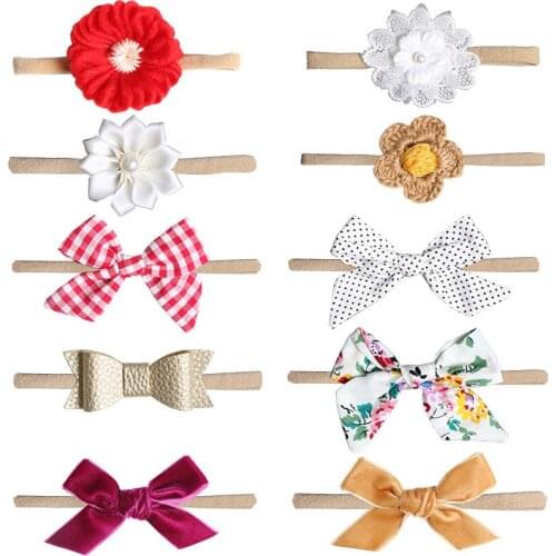 1 PCS Baby Girl Headband Infant Hair Accessories Bowknot Dot Band Flower Newborn Headwear Tiara Headwrap Gift Toddlers Ribbon