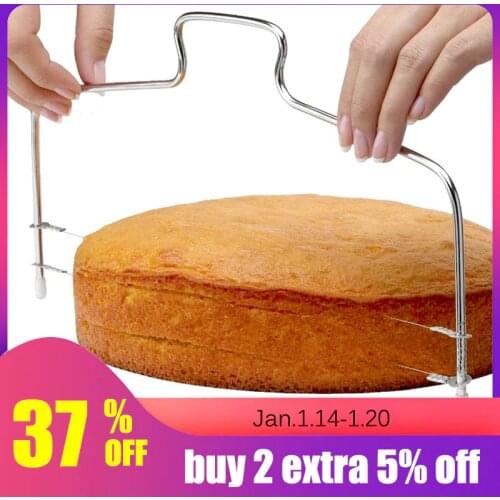 1pc Double Line Adjustable Stainless Steel Cake Cut Slicer Device Cake Decorating Mold DIY Kitchen Cooking Tool