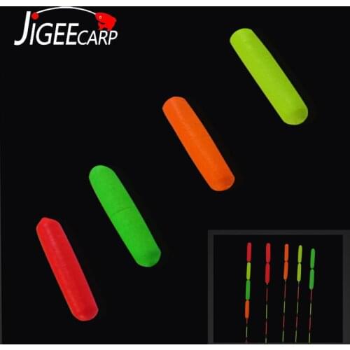 JIGEECARP 12pcs Foam Cylinder Rig Float EVA Fishing Float Tip Visual Beans Red Orange Yellow Green Stops Terminal Accessories