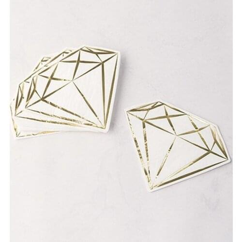 Diamond shaped Napkins 16pcs Party Serviette Disposable Napkins Engagement Bridal shower Bachelorette Party Decor Paper Napkin