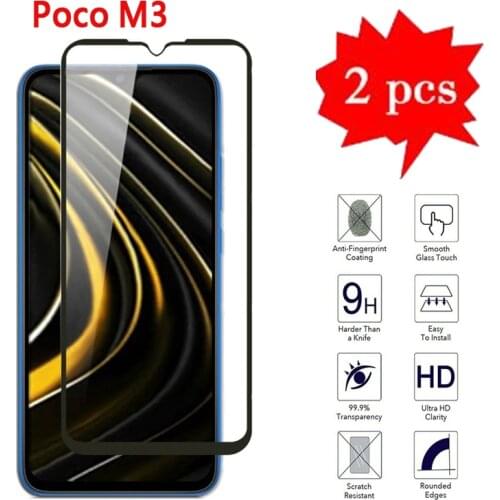 2-1Pc Glass For Xiaomi Poco M3 M2010J19CT M2010J19CG Cover 9H 2.5D Smartphone Screen Protector LCD Film For Poco M3 M 3 Glass