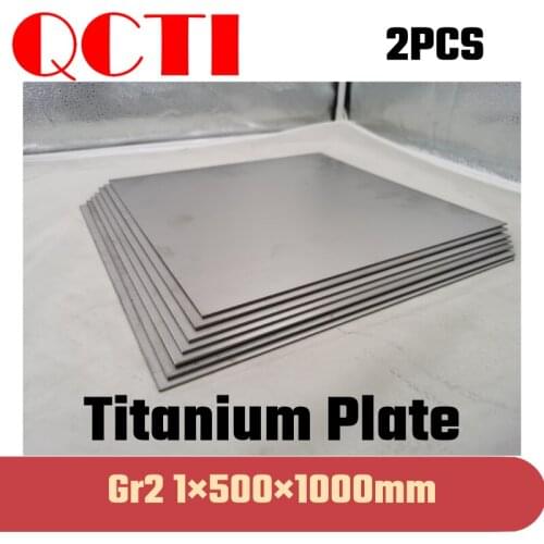 2pcs Gr2 Titanium Alloy Plate Ti Sheet 1*500*1000mm 6al-4v For DIY OEM Metalworking Supplies