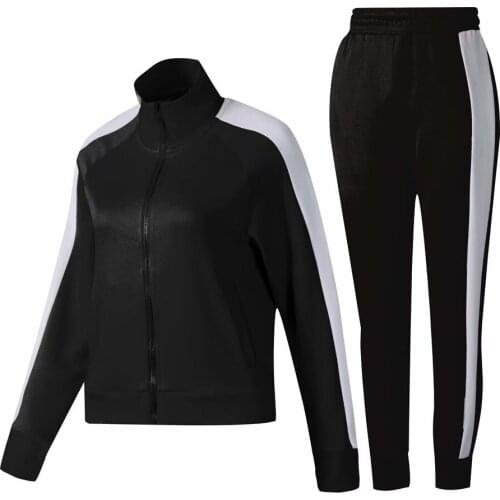 2019 winter female Long Sleeve Soccer Sets Football Jackets Pants girls Tracksuit women Football Training black Suit uniform