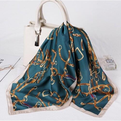 2021 Real Silk Scarf Women Bandana Small Neck Hairband Design Print Female Spring Neckerchief High Quality Female Foulard New