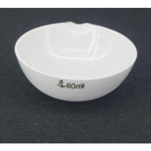 60ml Ceramic Evaporating dish Round bottom with spout For Chemistry Laboratory