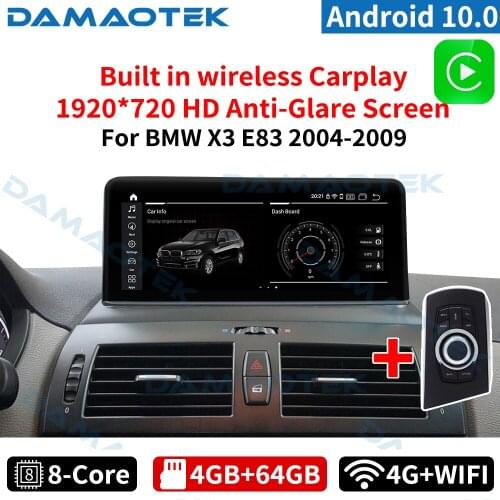 DamaoTek Android 10.0 10.25 inch car multimedia GPS for BMW X3 E83 2004-2009 Car stereo with screen car head unit carplay