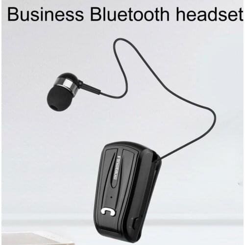 1Pc Fineblue F-V6 Wireless Earphone Retractable Hands-free Clip Design Blue-tooth 4.0 Stereo Rechargeable Headset for Business