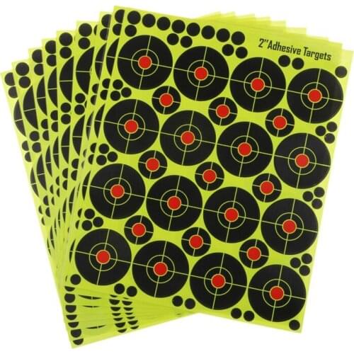 160Pcs 2 Inch Reactive Splatter Glow Florescent Paper Target for Hunting Archery Training Fireing Accessories