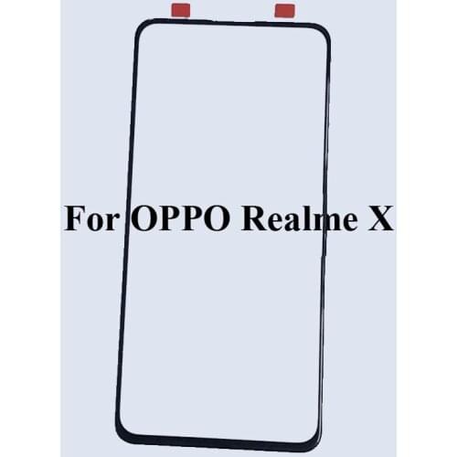 For OPPO Realme X Front LCD Glass Lens touchscreen For OPPO RealmeX Touch screen Outer Screen Glass without flex
